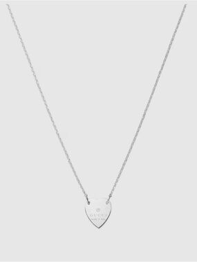 Gucci Silver Heart Pendant Necklace - Polished Silver